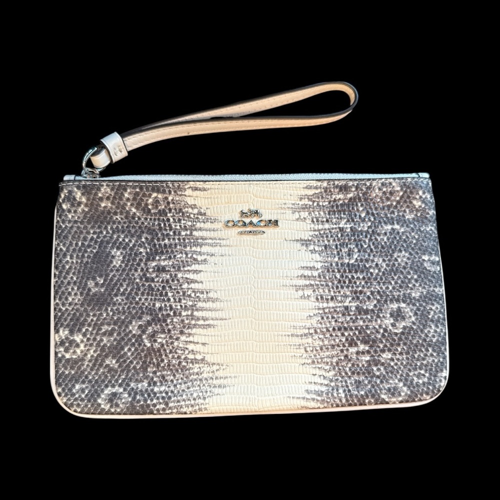 Coach Lizard- Embossed Pattern Large Wristlet - image 1
